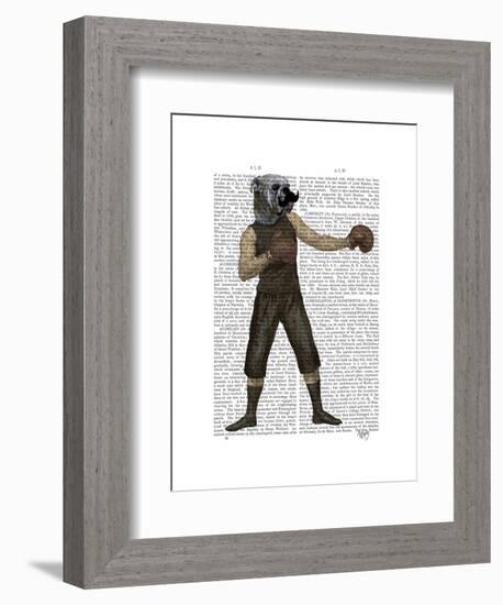 Boxing Bulldog Full-Fab Funky-Framed Art Print