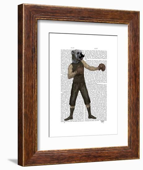 Boxing Bulldog Full-Fab Funky-Framed Art Print