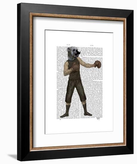 Boxing Bulldog Full-Fab Funky-Framed Art Print