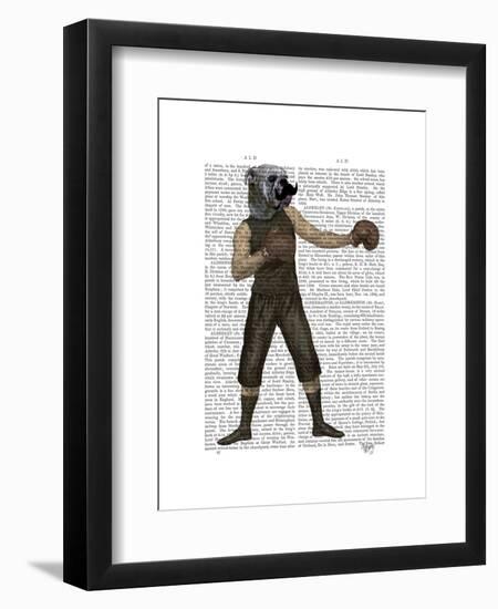 Boxing Bulldog Full-Fab Funky-Framed Art Print