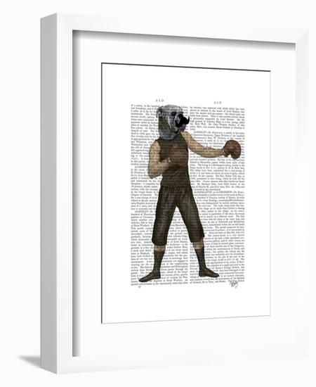 Boxing Bulldog Full-Fab Funky-Framed Art Print