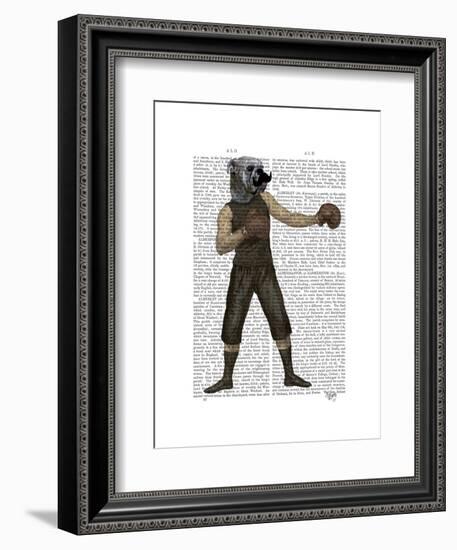 Boxing Bulldog Full-Fab Funky-Framed Art Print