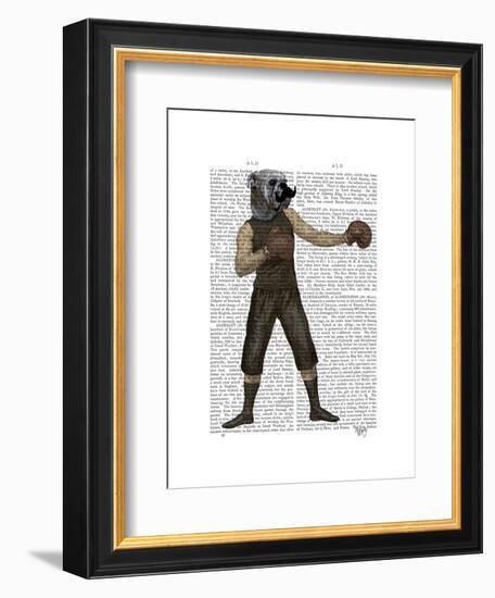 Boxing Bulldog Full-Fab Funky-Framed Art Print