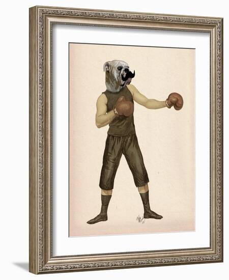 Boxing Bulldog Full-Fab Funky-Framed Art Print