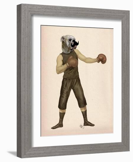 Boxing Bulldog Full-Fab Funky-Framed Art Print