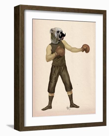 Boxing Bulldog Full-Fab Funky-Framed Art Print