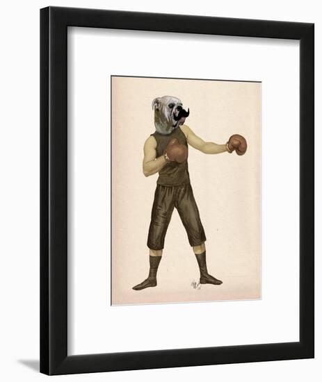 Boxing Bulldog Full-Fab Funky-Framed Art Print