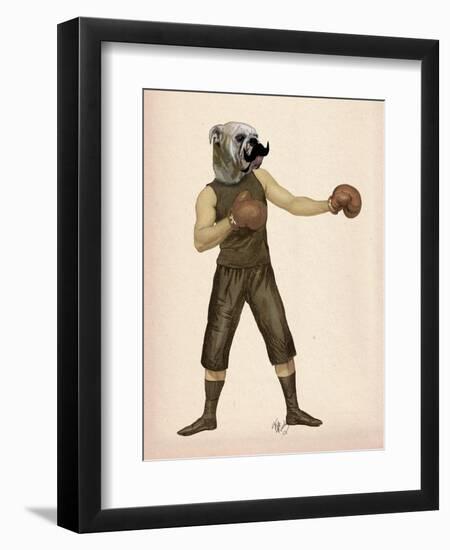 Boxing Bulldog Full-Fab Funky-Framed Premium Giclee Print