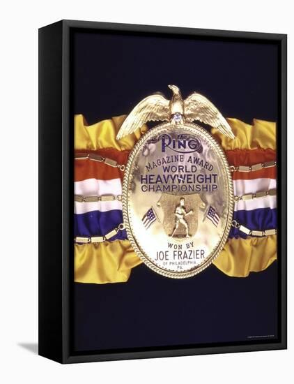 Boxing Champ Joe Frazier's "The Ping Magazine Award World Heavyweight Championship" Medal-John Shearer-Framed Premier Image Canvas