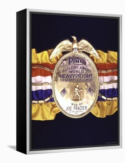 Boxing Champ Joe Frazier's "The Ping Magazine Award World Heavyweight Championship" Medal-John Shearer-Framed Premier Image Canvas