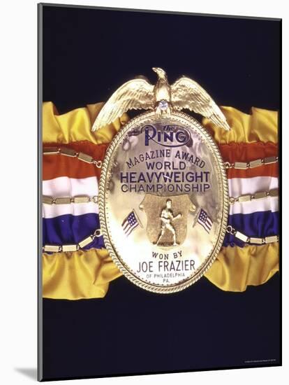Boxing Champ Joe Frazier's "The Ping Magazine Award World Heavyweight Championship" Medal-John Shearer-Mounted Photographic Print