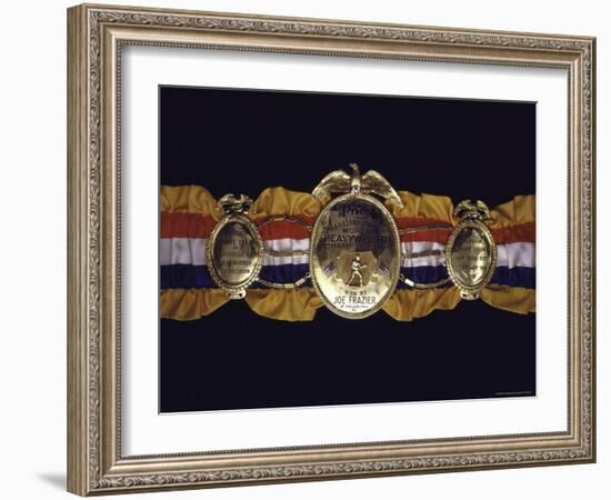 Boxing Champ Joe Frazier's "The Ping Magazine Award World Heavyweight Championship" Medal-John Shearer-Framed Photographic Print