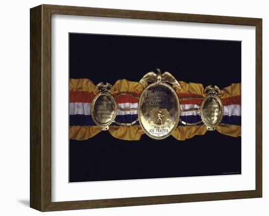 Boxing Champ Joe Frazier's "The Ping Magazine Award World Heavyweight Championship" Medal-John Shearer-Framed Photographic Print