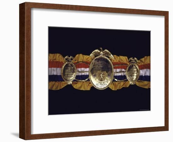 Boxing Champ Joe Frazier's "The Ping Magazine Award World Heavyweight Championship" Medal-John Shearer-Framed Photographic Print