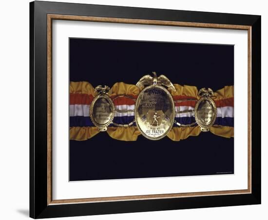 Boxing Champ Joe Frazier's "The Ping Magazine Award World Heavyweight Championship" Medal-John Shearer-Framed Photographic Print
