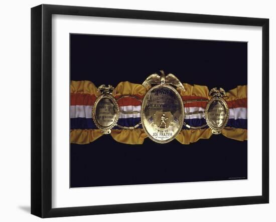 Boxing Champ Joe Frazier's "The Ping Magazine Award World Heavyweight Championship" Medal-John Shearer-Framed Photographic Print