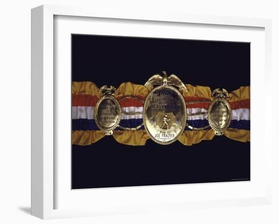 Boxing Champ Joe Frazier's "The Ping Magazine Award World Heavyweight Championship" Medal-John Shearer-Framed Photographic Print