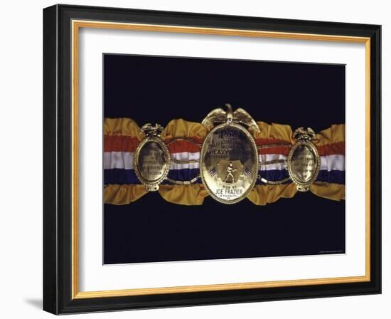 Boxing Champ Joe Frazier's "The Ping Magazine Award World Heavyweight Championship" Medal-John Shearer-Framed Photographic Print