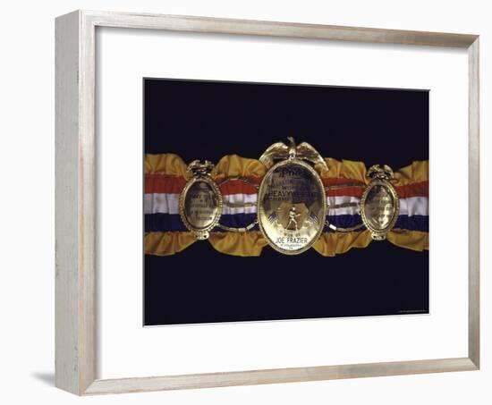 Boxing Champ Joe Frazier's "The Ping Magazine Award World Heavyweight Championship" Medal-John Shearer-Framed Photographic Print