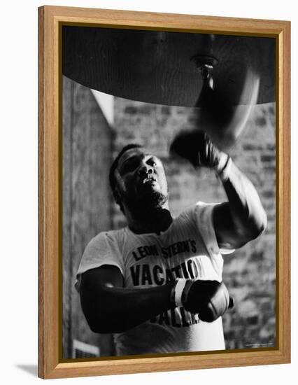 Boxing Champ Joe Frazier Working Out for His Scheduled Fight Against Muhammad Ali-John Shearer-Framed Premier Image Canvas