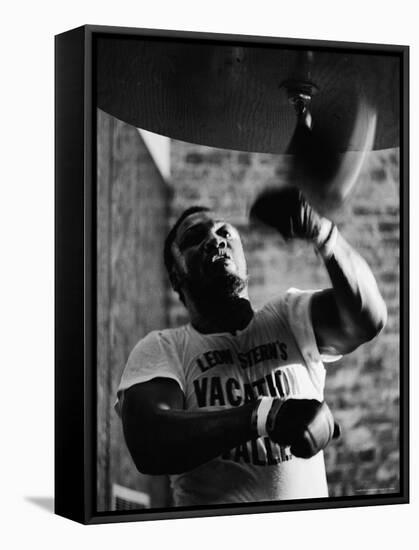 Boxing Champ Joe Frazier Working Out for His Scheduled Fight Against Muhammad Ali-John Shearer-Framed Premier Image Canvas