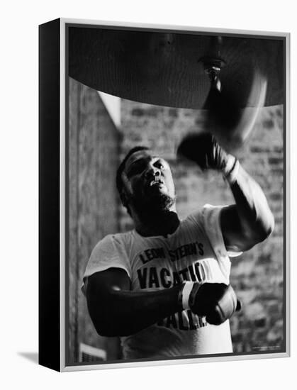 Boxing Champ Joe Frazier Working Out for His Scheduled Fight Against Muhammad Ali-John Shearer-Framed Premier Image Canvas