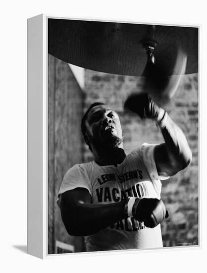 Boxing Champ Joe Frazier Working Out for His Scheduled Fight Against Muhammad Ali-John Shearer-Framed Premier Image Canvas