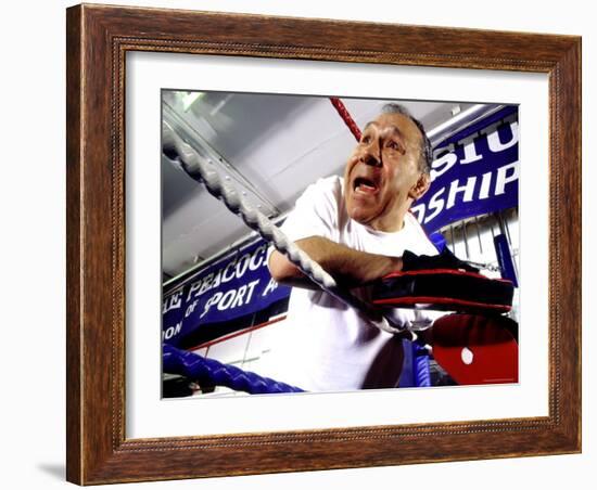 Boxing Coach in a Boxing Ring-null-Framed Photographic Print