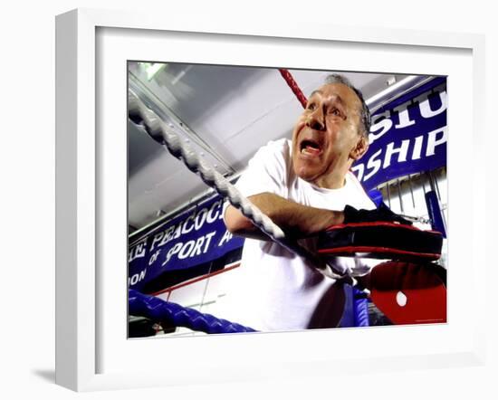 Boxing Coach in a Boxing Ring-null-Framed Photographic Print