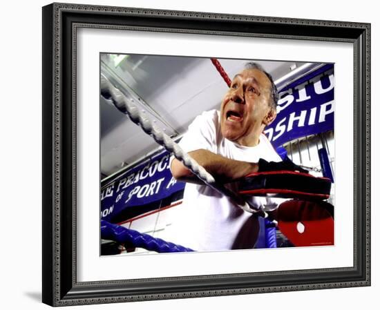 Boxing Coach in a Boxing Ring-null-Framed Photographic Print