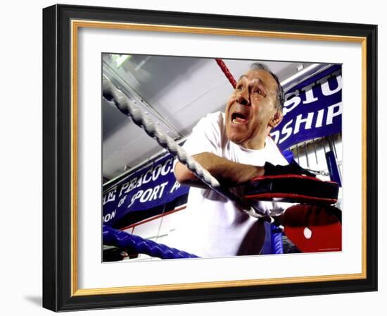 Boxing Coach in a Boxing Ring-null-Framed Photographic Print