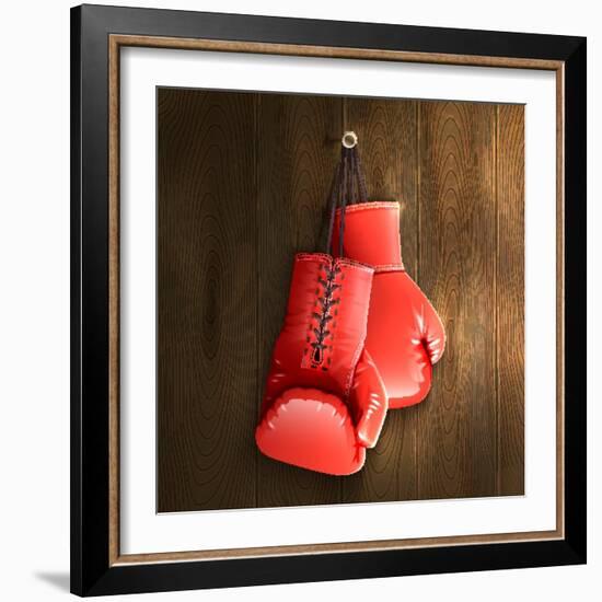 Boxing Gloves on Wall-Macrovector-Framed Photographic Print