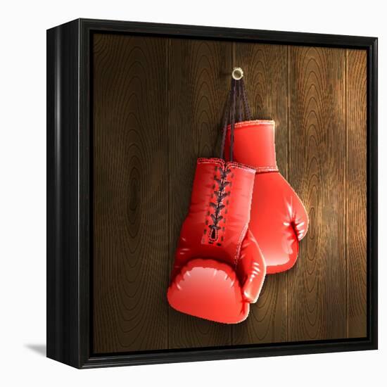 Boxing Gloves on Wall-Macrovector-Framed Premier Image Canvas
