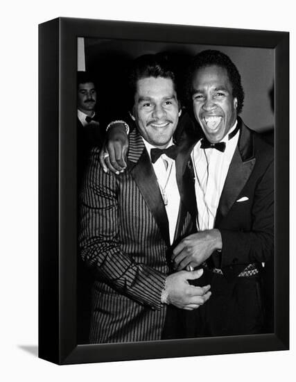 Boxing Greats Roberto Duran and Sugar Ray Leonard at 20th Anniversary of World Boxing Council-David Mcgough-Framed Premier Image Canvas