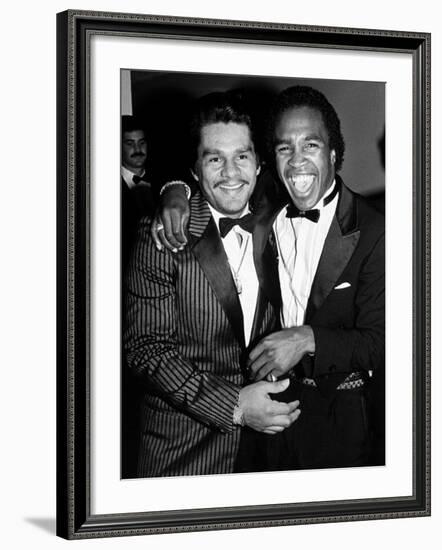 Boxing Greats Roberto Duran and Sugar Ray Leonard at 20th Anniversary of World Boxing Council-David Mcgough-Framed Premium Photographic Print