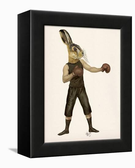 Boxing Hare-Fab Funky-Framed Stretched Canvas