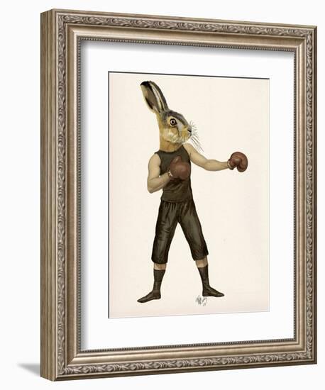 Boxing Hare-Fab Funky-Framed Art Print