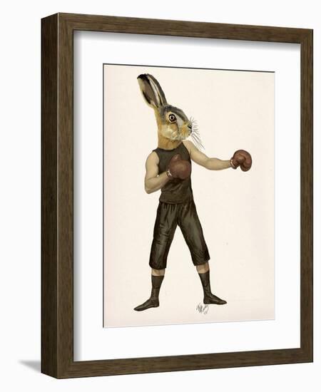 Boxing Hare-Fab Funky-Framed Art Print