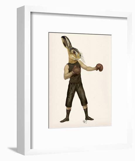 Boxing Hare-Fab Funky-Framed Art Print