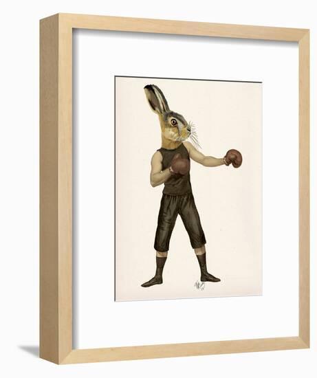 Boxing Hare-Fab Funky-Framed Art Print