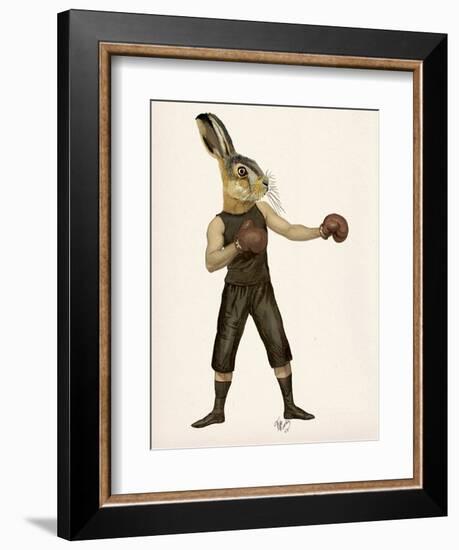 Boxing Hare-Fab Funky-Framed Art Print