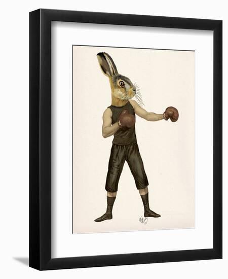 Boxing Hare-Fab Funky-Framed Art Print