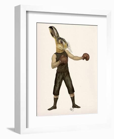 Boxing Hare-Fab Funky-Framed Art Print