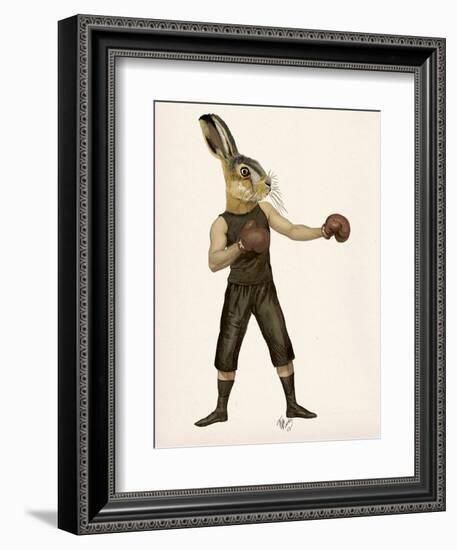 Boxing Hare-Fab Funky-Framed Art Print