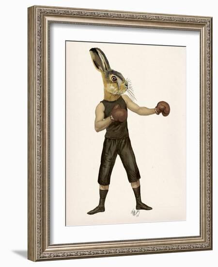 Boxing Hare-Fab Funky-Framed Art Print