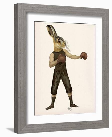 Boxing Hare-Fab Funky-Framed Art Print