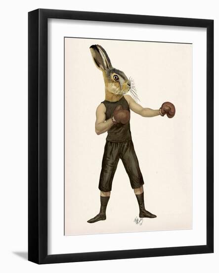 Boxing Hare-Fab Funky-Framed Art Print