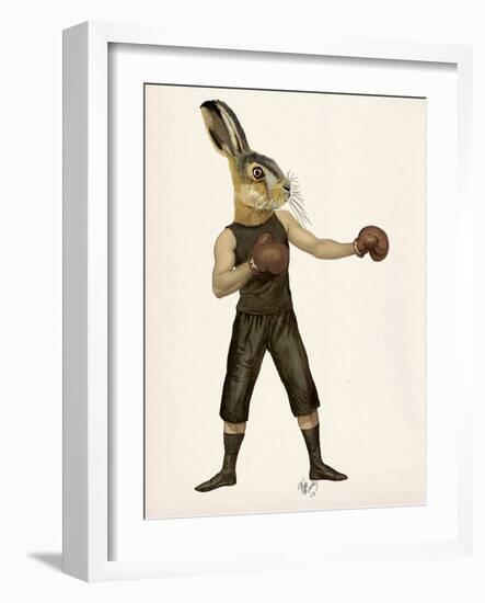 Boxing Hare-Fab Funky-Framed Art Print