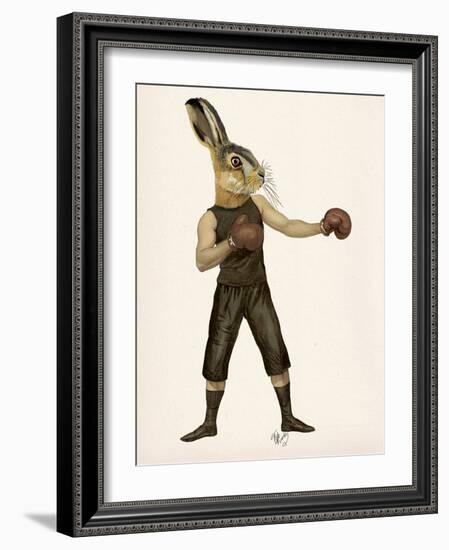 Boxing Hare-Fab Funky-Framed Art Print