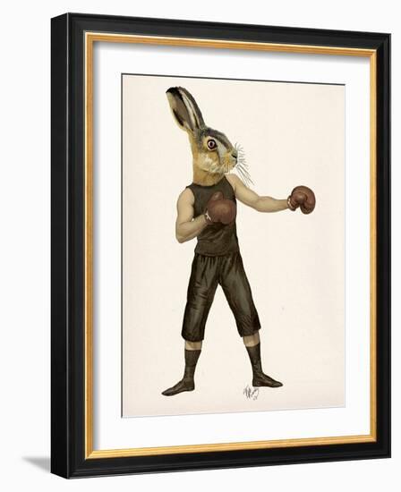 Boxing Hare-Fab Funky-Framed Art Print